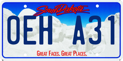 SD license plate 0EHA31