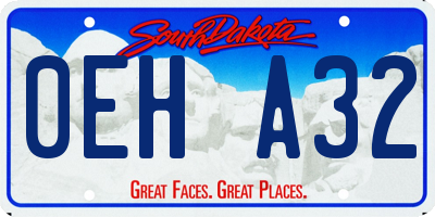 SD license plate 0EHA32