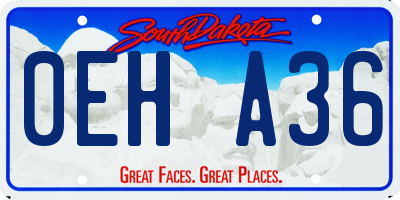 SD license plate 0EHA36