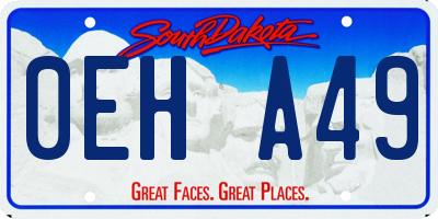 SD license plate 0EHA49