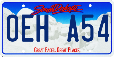 SD license plate 0EHA54