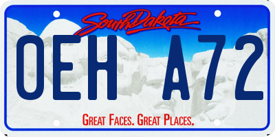 SD license plate 0EHA72