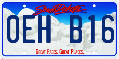 SD license plate 0EHB16
