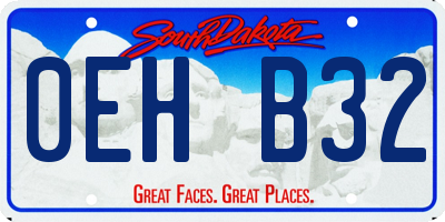 SD license plate 0EHB32
