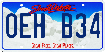 SD license plate 0EHB34