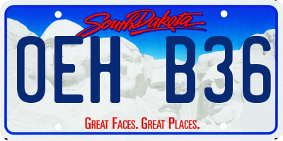 SD license plate 0EHB36