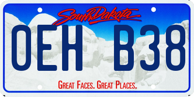 SD license plate 0EHB38