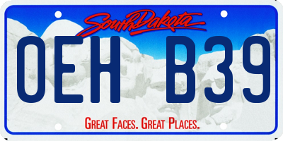 SD license plate 0EHB39