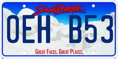 SD license plate 0EHB53