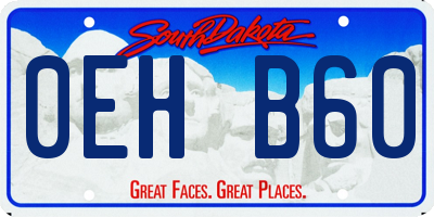 SD license plate 0EHB60