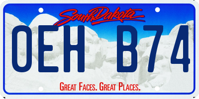 SD license plate 0EHB74