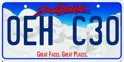 SD license plate 0EHC30