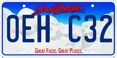 SD license plate 0EHC32