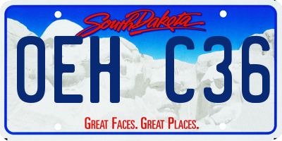 SD license plate 0EHC36