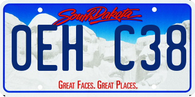 SD license plate 0EHC38