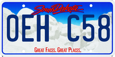 SD license plate 0EHC58