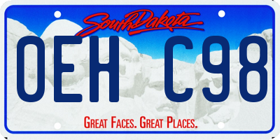 SD license plate 0EHC98