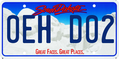 SD license plate 0EHD02