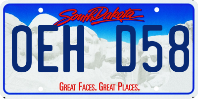 SD license plate 0EHD58