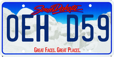SD license plate 0EHD59