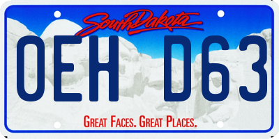 SD license plate 0EHD63