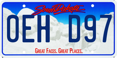 SD license plate 0EHD97