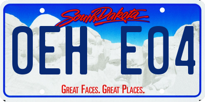 SD license plate 0EHE04