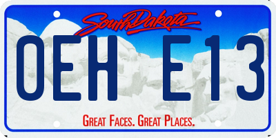 SD license plate 0EHE13