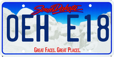 SD license plate 0EHE18