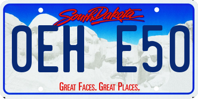 SD license plate 0EHE50