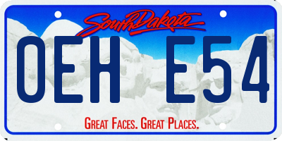 SD license plate 0EHE54
