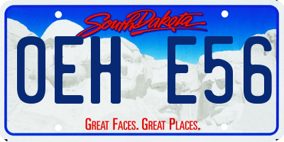 SD license plate 0EHE56