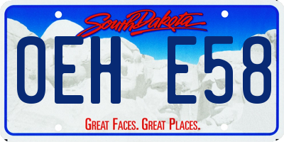 SD license plate 0EHE58