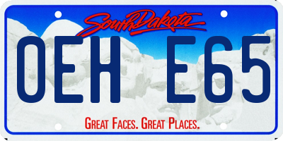 SD license plate 0EHE65