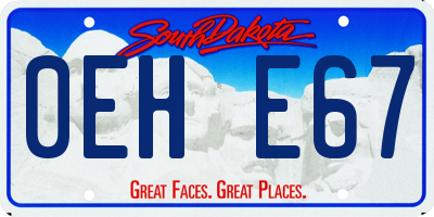 SD license plate 0EHE67