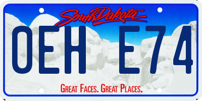 SD license plate 0EHE74