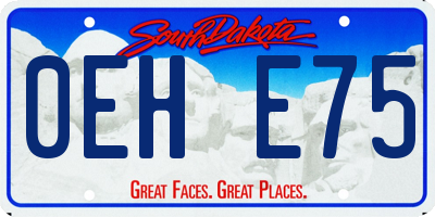 SD license plate 0EHE75