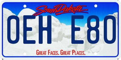 SD license plate 0EHE80