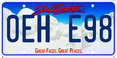 SD license plate 0EHE98