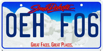 SD license plate 0EHF06