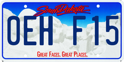 SD license plate 0EHF15