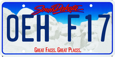 SD license plate 0EHF17