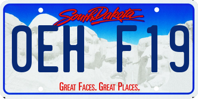 SD license plate 0EHF19