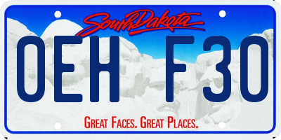 SD license plate 0EHF30