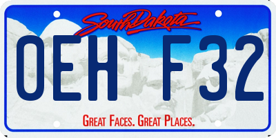 SD license plate 0EHF32