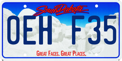 SD license plate 0EHF35