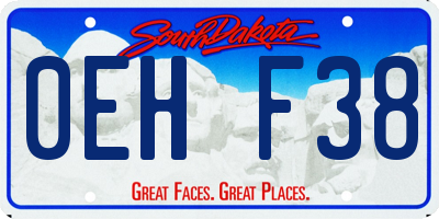 SD license plate 0EHF38
