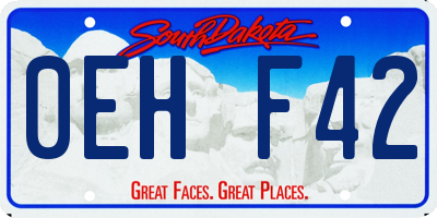 SD license plate 0EHF42