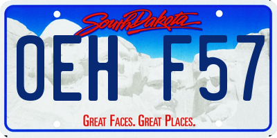 SD license plate 0EHF57