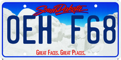 SD license plate 0EHF68